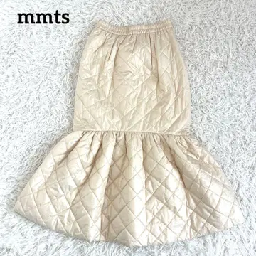 택 포함 미사용품 빔즈 마마타스 퀼팅 타이트 스커트 아이보리