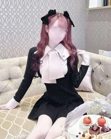 미셸 마카롱 허니 뮤우 리본 블라우스 도킹 원피스 프리 사이즈