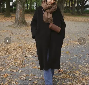 [ 새상품급 ] evernavy 에버네이비 리버 롱 코쿤 코트 M 블랙