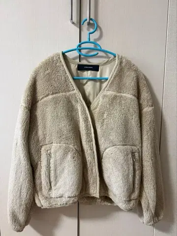 베이지 보아 자켓 오버 사이즈