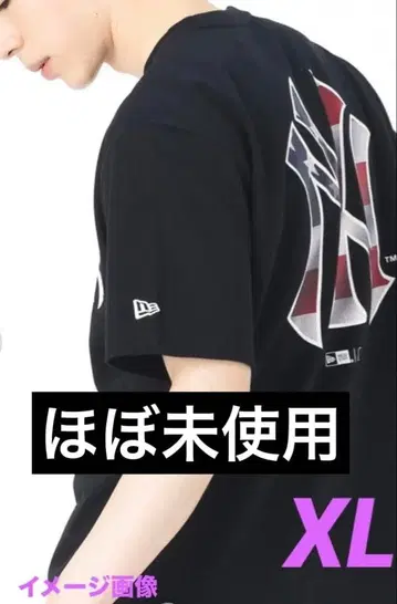 [거의 미사용] 뉴에라 한국 반팔 티셔츠 MLB 인디펜던스 XL 블랙