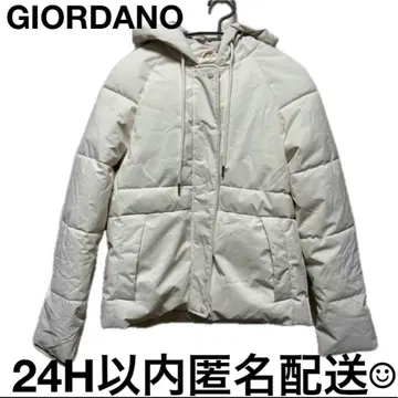 GIORDANO XS 후드 부착 다운 자켓 화이트