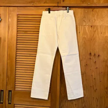 남성용 화이트 데님 스트레이트 팬츠 일본제 사이즈 1 (S 정도)