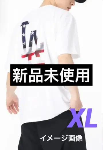 [ 미사용 ] 뉴에라 한국 반팔 T셔츠 MLB 인디펜던스 XL 화이트