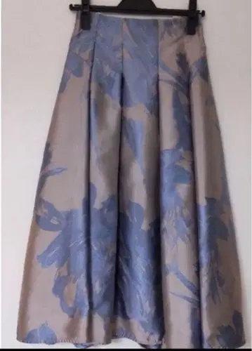 Apuweiser-riche 플레어 스커트 블루/베이지