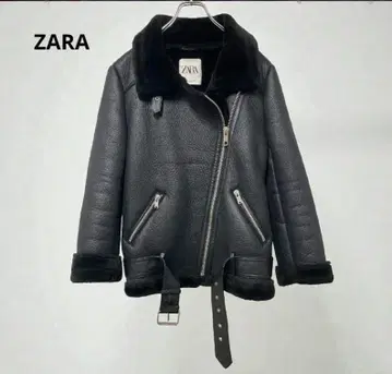 컨디션 최상 ZARA 더블 페이스 자켓 무스탕 라이더 자켓