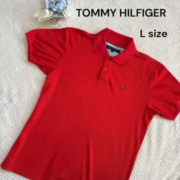 TOMMY HILFIGER 레드 피케 셔츠 L