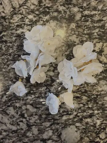 웨딩 액세서리 귀찌 귀걸이 골드 꽃 모티브 핸드메이드