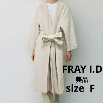 새상품급 FRAY I.D 프레이 아이디 롱 코트 코디건 노카라