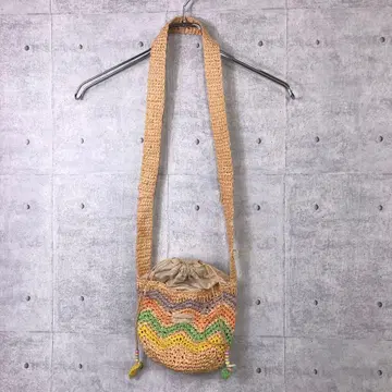 ZARA 레트로 리조트 비치 쉐브론 패턴 사선 페이퍼 백