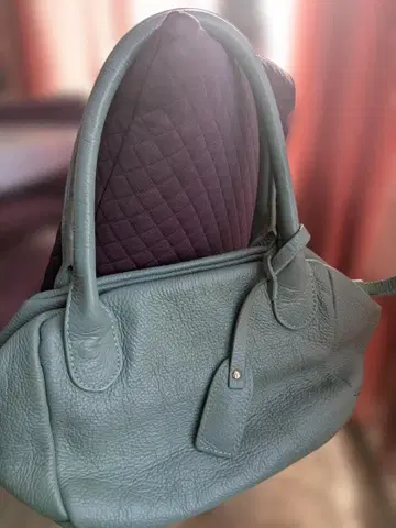 블루 가죽 핸드백