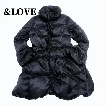 &LOVE 프릴 달린 네이비 다운 코트