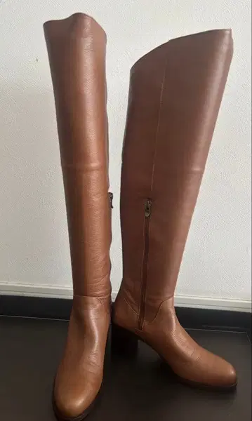 니하이 부츠 천연 가죽 브라운 36 23cm