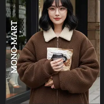 MONO MART 페이크 무스탕 밀리터리 블루종 플라이트 자켓