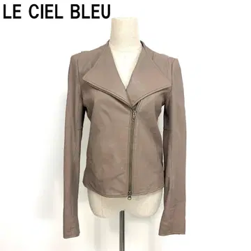 A7392 르쉘 블루 가죽 자켓 라이더 양가죽 베이지 40