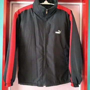 PUMA 나일론 자켓 블랙/빨간색