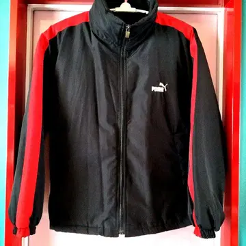 PUMA 나일론 자켓 블랙/빨간색