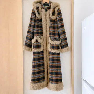 베티즈 블루 헤이세이 갸루 당시물 M 롱 코트 체크