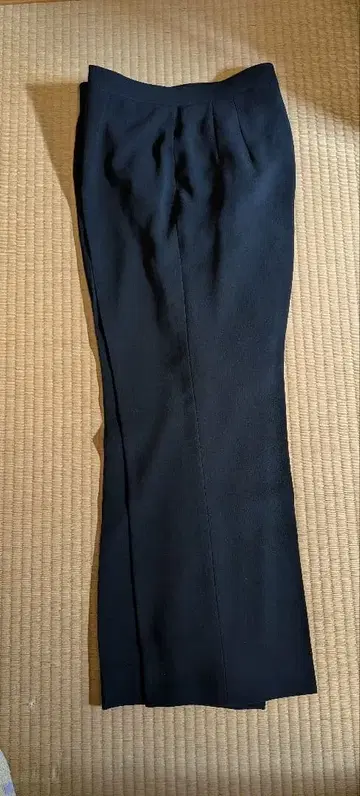 블랙 슬랙스 프론트 플리츠