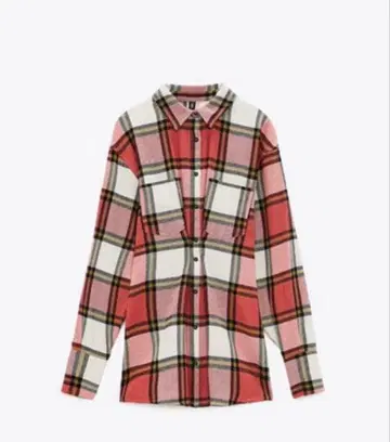 ZARA 미사용 새상품 핑크 계열 체크 무늬 긴팔 셔츠