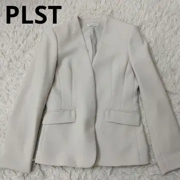 PLST 노카라 자켓 그레이 베이지 사이즈 S