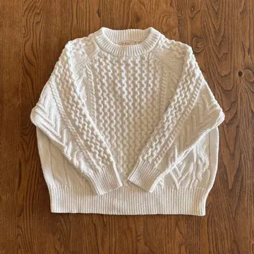 DEMYLEE 화이트 케이블 니트 스웨터 S