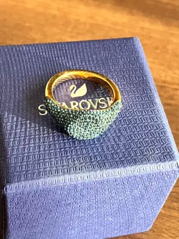 SWAROVSKI 반지 [ 16호 ] 터콰이즈 STONE SIGNET