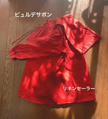 [ 뷔르데사봉 린넨 세일러 카라 블라우스