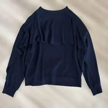 미사용 LUCA 백 프릴 니트 네이비 울