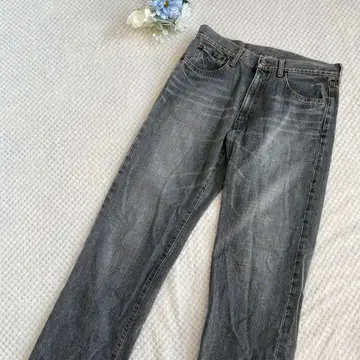 BOBSON 남성용 그레이 스트레이트 데님 팬츠 L 사이즈