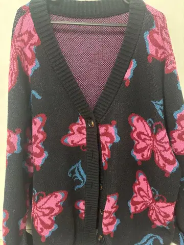 jouetie x ANNA SUI 나비 패턴 니트 가디건 V넥