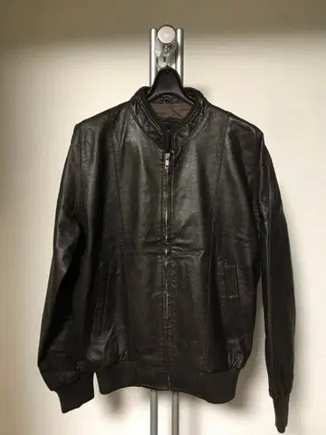 Ermine 일본제 다크 브라운 가죽 자켓 M