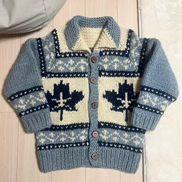 카우친 스웨터 우드 버튼