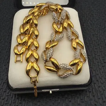 반짝반짝 CZ 다이아 지르코니아 크리스탈 골드 빈티지 목걸이