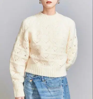 BEAUTY&YOUTH 시스루 크루넥 니트 풀오버