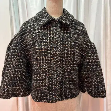 CLANE 믹스 트위드 퍼프 슬리브 자켓 사이즈: 1