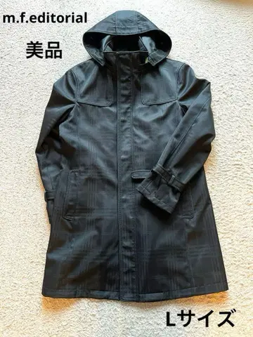 [새상품급] m.f.editorial 타카큐 후드 부착 코트 L 블랙