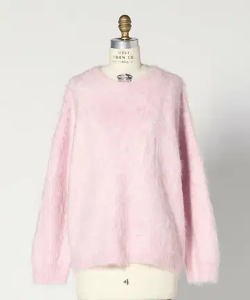 [ 미사용 새상품 ] Drawer 캐시미어 퍼 크루 니트 핑크