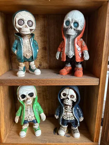 해골 캐릭터 피규어 4체 세트