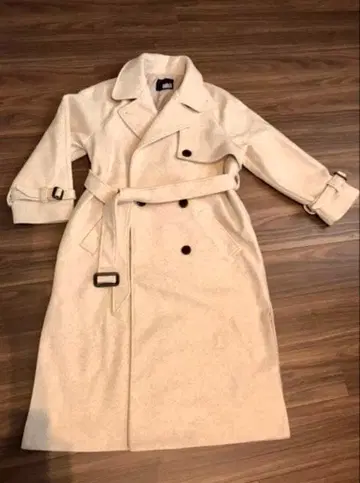 새상품 롱 코트 두꺼운 원단 라이트 베이지