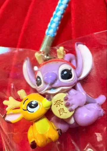 레어 새상품 나라 한정판 스티치 엔젤 끈 키링 Disney