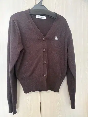 [ 즉시 구매 OK ] 로고 스탠다드 긴팔 가디건 [MUD] 사이즈 S