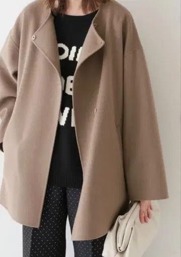 슬로브 이에나 해밀턴 더블 페이스 울 숏 코쿤 코트