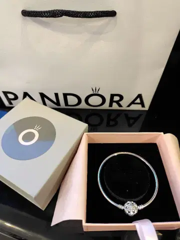 [정품] Pandora 실버 뱅글 눈꽃