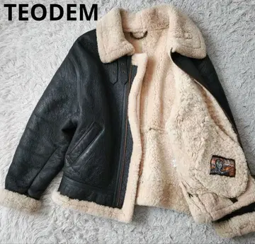 [ 고급 루즈핏 ] TEODEM 무스탕 자켓 B3 천연 가죽 보아 XL