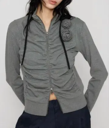 LAGUA GEM 프론트 집 개더 상의