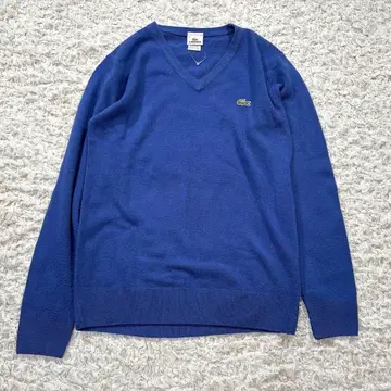 라코스테 V넥 코튼 니트 블루 5 긴팔 남성용