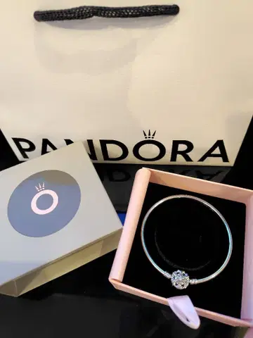 [정품] Pandora 실버 뱅글 눈의 결정