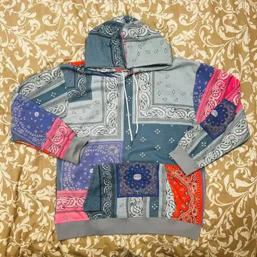 MEDAIGUAL 후드티 반다나 무늬 페이즐리 무늬