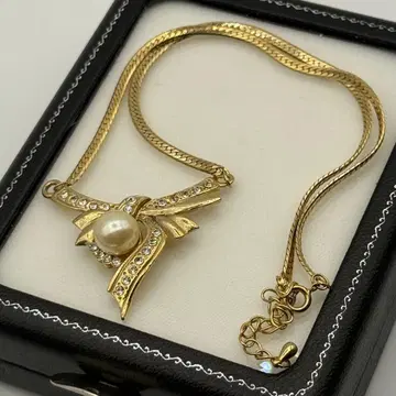 금도금 펄풍 고급 빈티지 목걸이 골드톤